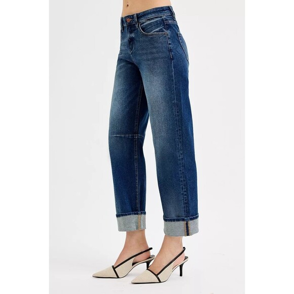 RISEN Slouchy Crop Barrel Cuffed Jeans - Picture 5 of 6